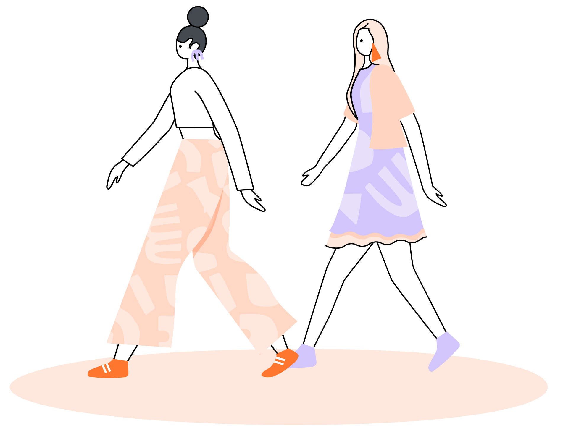 Two women walking on a mission by Eliza the Wiz